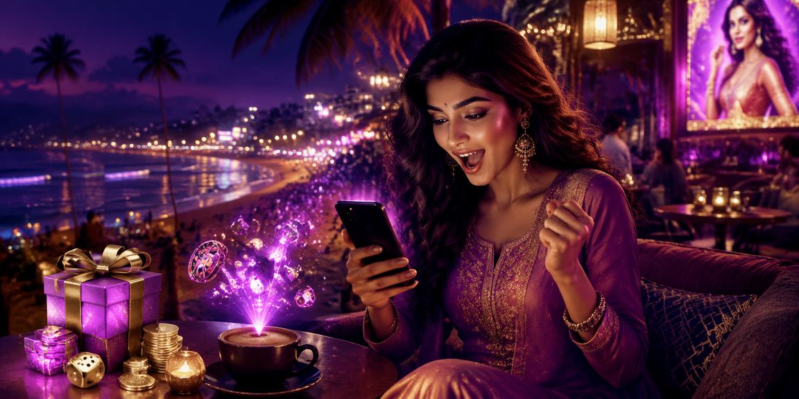 Scenic Goa beach with betting and entertainment theme